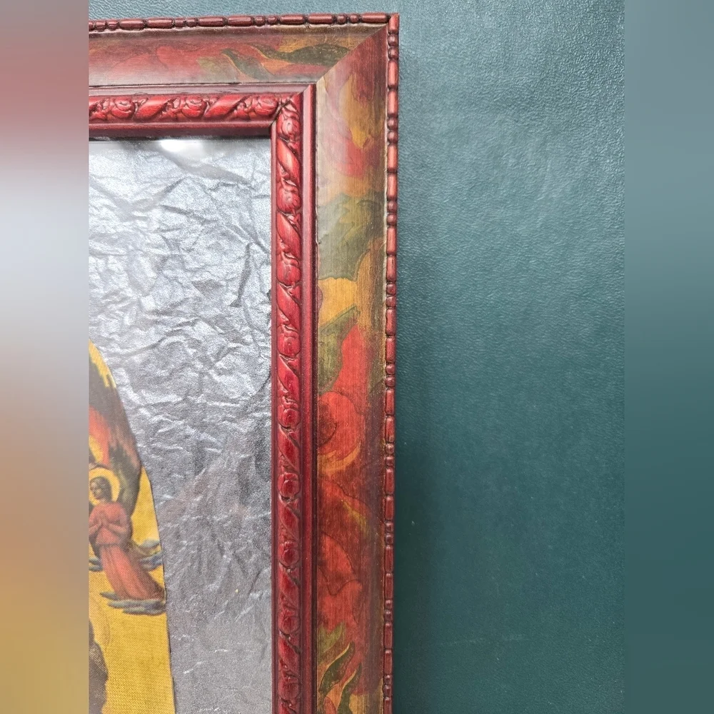 Roma Ornate Lightweight wood Frame Colorful Floral-Leaves Pattern Vintage Look